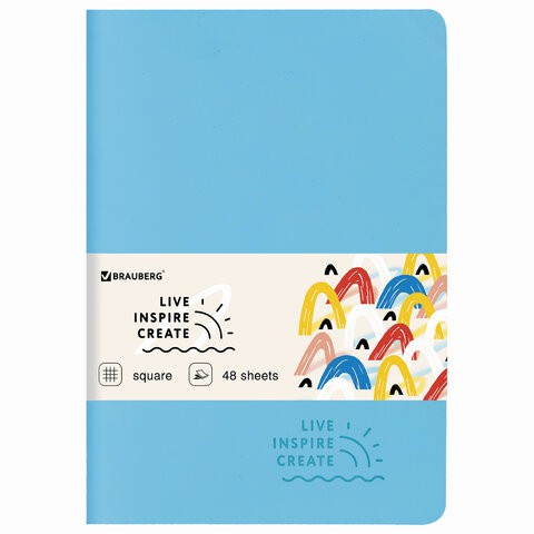 Тетрадь А5 Brauberg Rainbow SoftTouch 48 листов, клетка 403880 цена за 3 шт , 